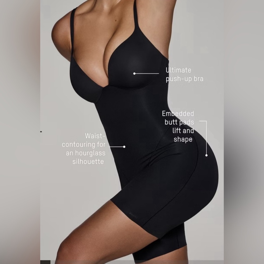SKIMS Ultimate Body Underwire Butt Enhancing Bodysuit Onyx Small NWT $168